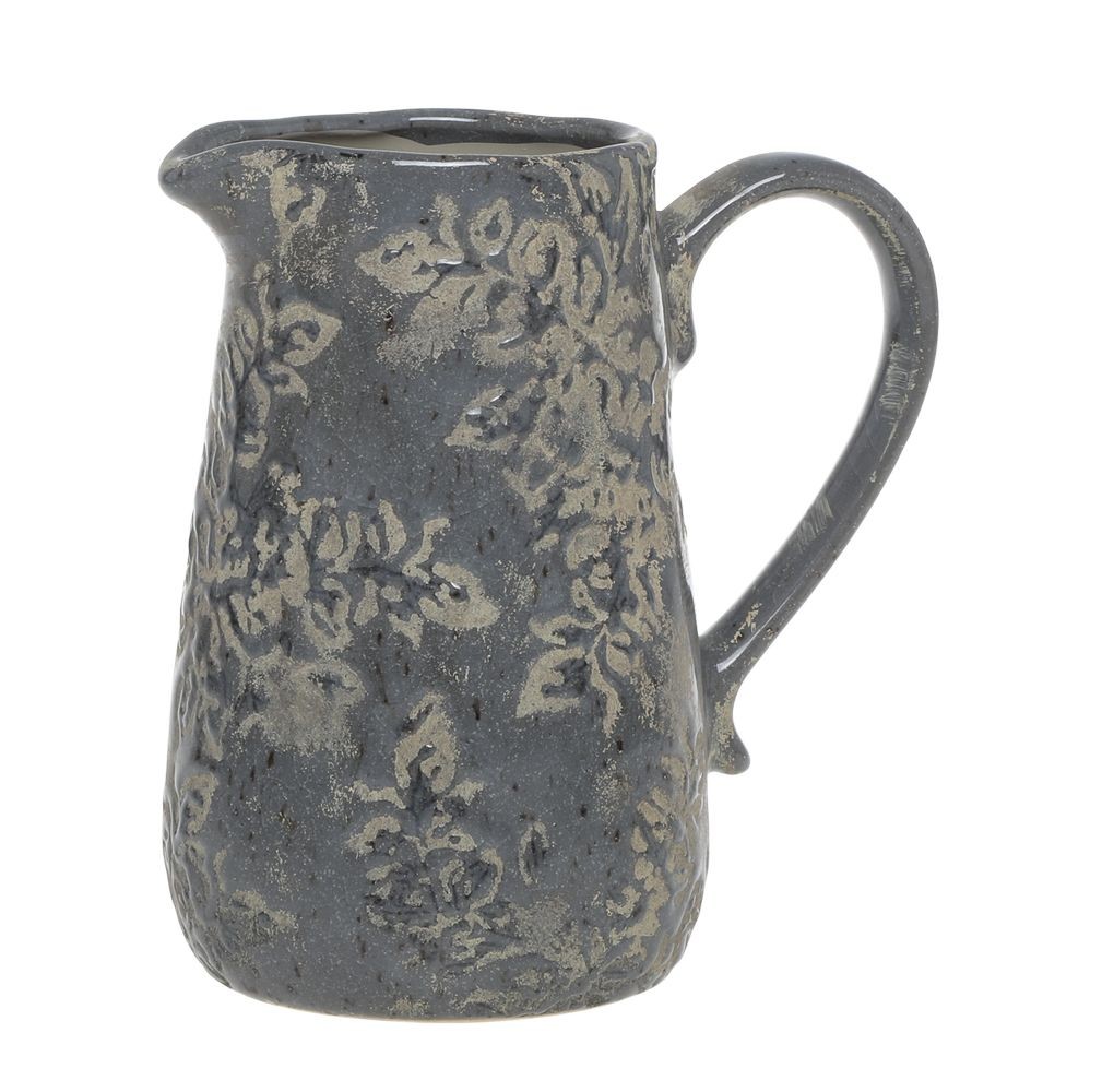 Opálový antik keramický džán s listy Antibes - 16*18 cm