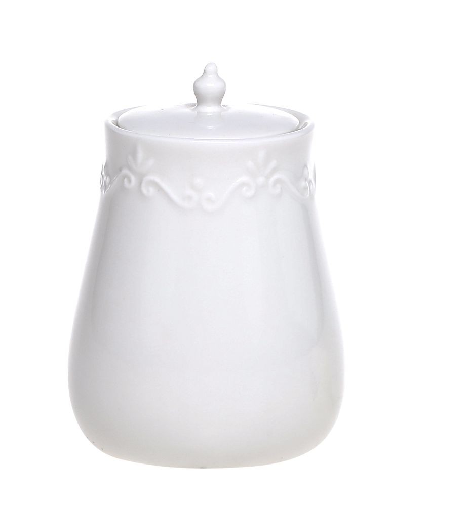 Porcelánová dóza s krajkou Provence lace - 8,5*13 cm / 320 ml