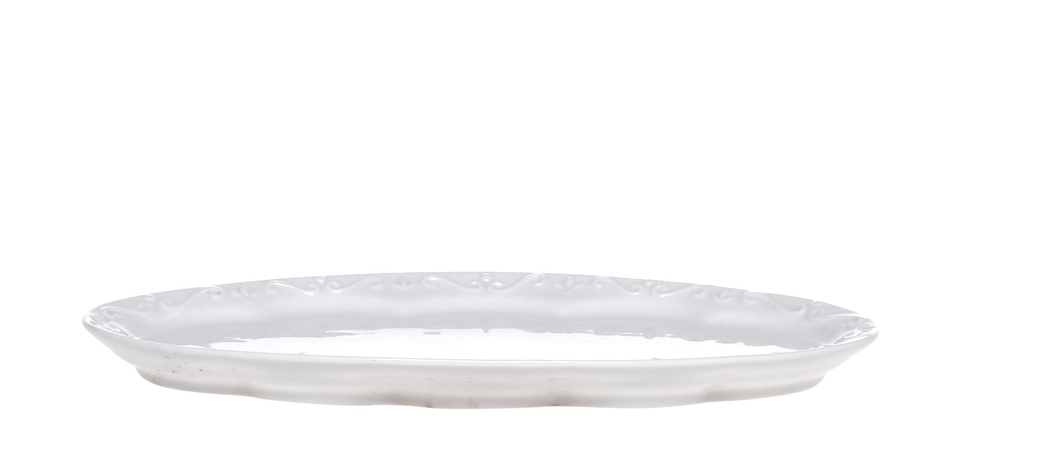 Porcelánový servírovací oválný podnos s krajkou Provence lace - 24*13 cm