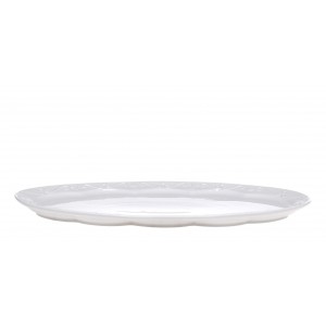 Porcelánový servírovací oválný podnos s krajkou Provence lace - 20*40 cm