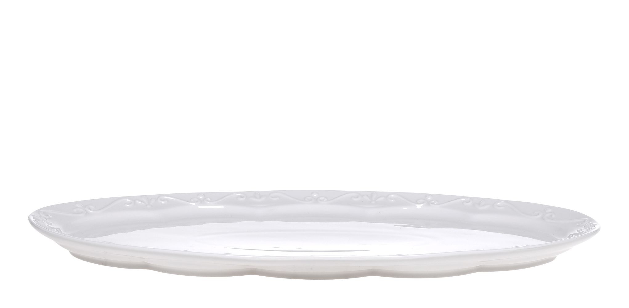 Porcelánový servírovací oválný podnos s krajkou Provence lace - 20*40 cm