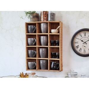 Dekorační dřevěný box/ polička s 12ti přihrádkami Grimaud - 54*40*5cm