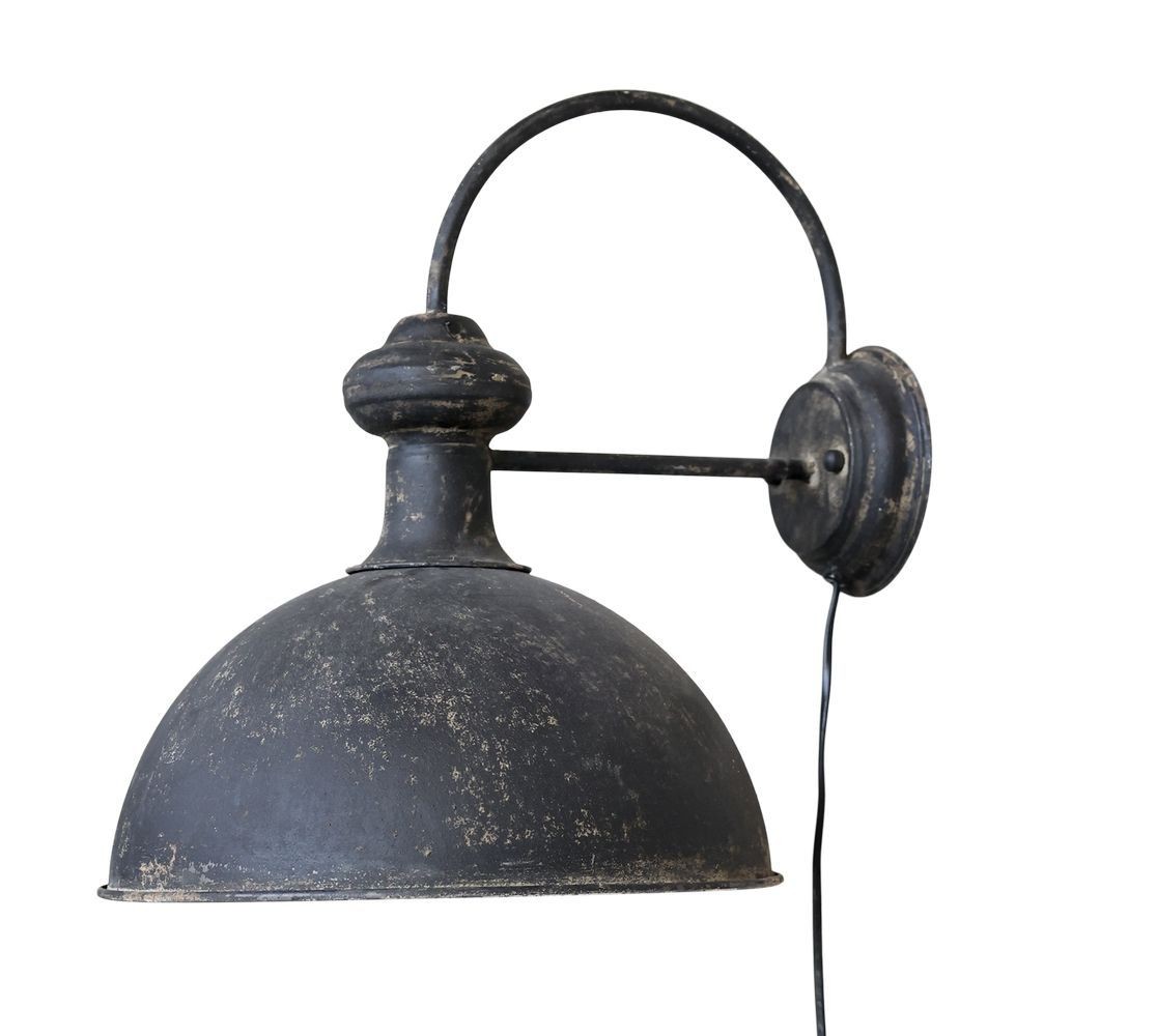 Černá antik nástěnná lampa s patinou Factory Lamp - 34*44*42 cm/E27/ 60W