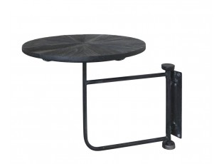 Černý antik dřevěný kulatý nástěnný stůl Tin Wall Table - 30*40 cm