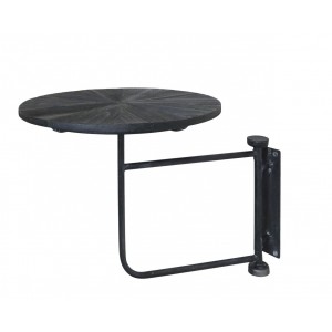 Černý antik dřevěný kulatý nástěnný stůl Tin Wall Table - 30*40 cm