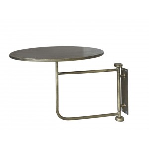 Mosazný antik kovový kulatý nástěnný stůl Tin Wall Table - 30*40 cm