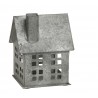 Zinkový antik kovový domek na svíčku Canie - 11*13*17 cm Barva: zinková antikMateriál: kov