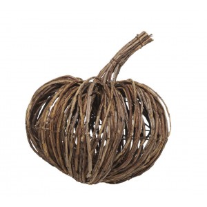 Hnědá proutěná dekorace dýně Pumpkin - Ø 30*28 cm 