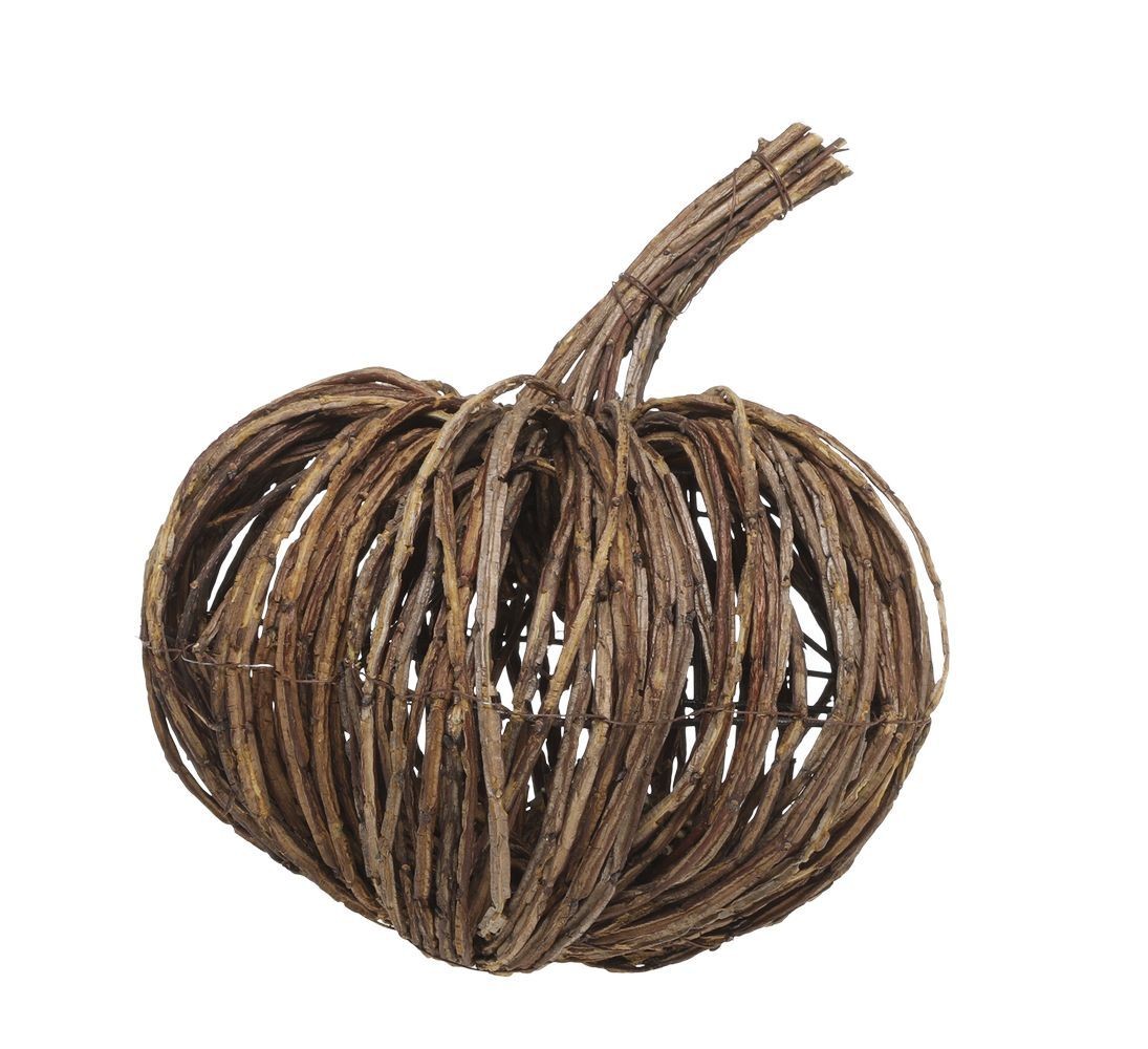 Hnědá proutěná dekorace dýně Pumpkin - Ø 30*28 cm 