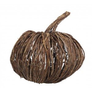 Hnědá proutěná dekorace dýně Pumpkin XL - Ø 33*35 cm 