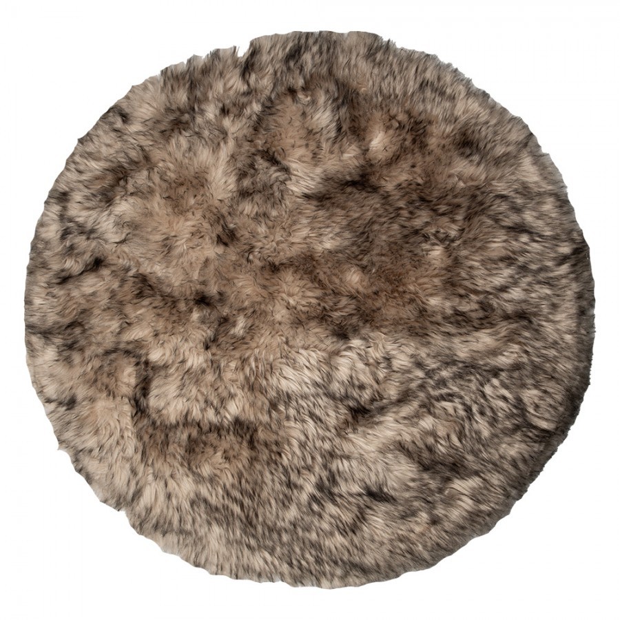 Hnědý melírovaný kulatý koberec Ruggy - Ø 100 * 3 cm