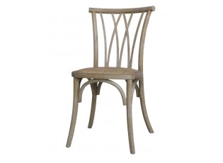 Přírodní dřevěná židle s ratanovým výpletem Old French chair - 50*53*90cm 