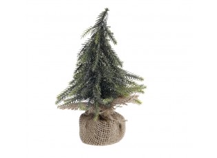 Zeleno-zlatý vánoční borovicový stromek v jutě Fleur Pine Tree - 20 cm