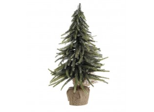 Zeleno-zlatý vánoční borovicový stromek v jutě Fleur Pine Tree - 20 cm