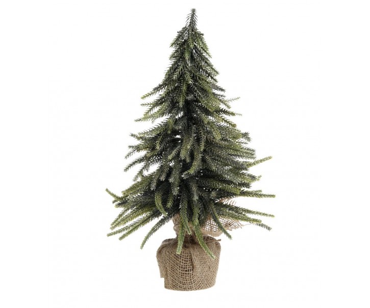 Zeleno-zlatý vánoční borovicový stromek v jutě Fleur Pine Tree - 20 cm