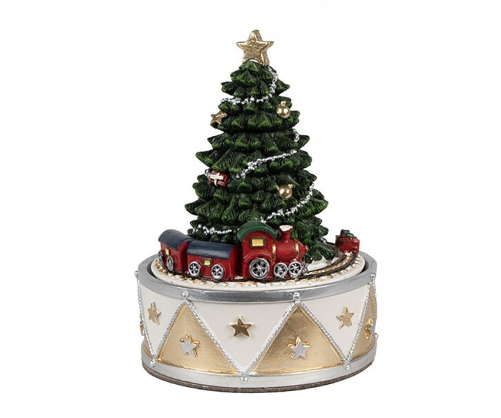 Natahovací hrací skříňka stromek s vláčkem Christmas Tree - Ø 11*15 cm