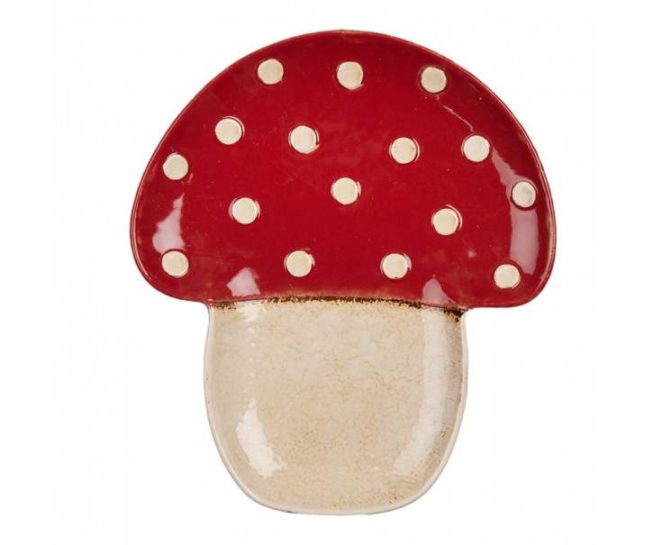 Servírovací keramický talířek houba muchomůrka Mushroom - 21*22*3 cm