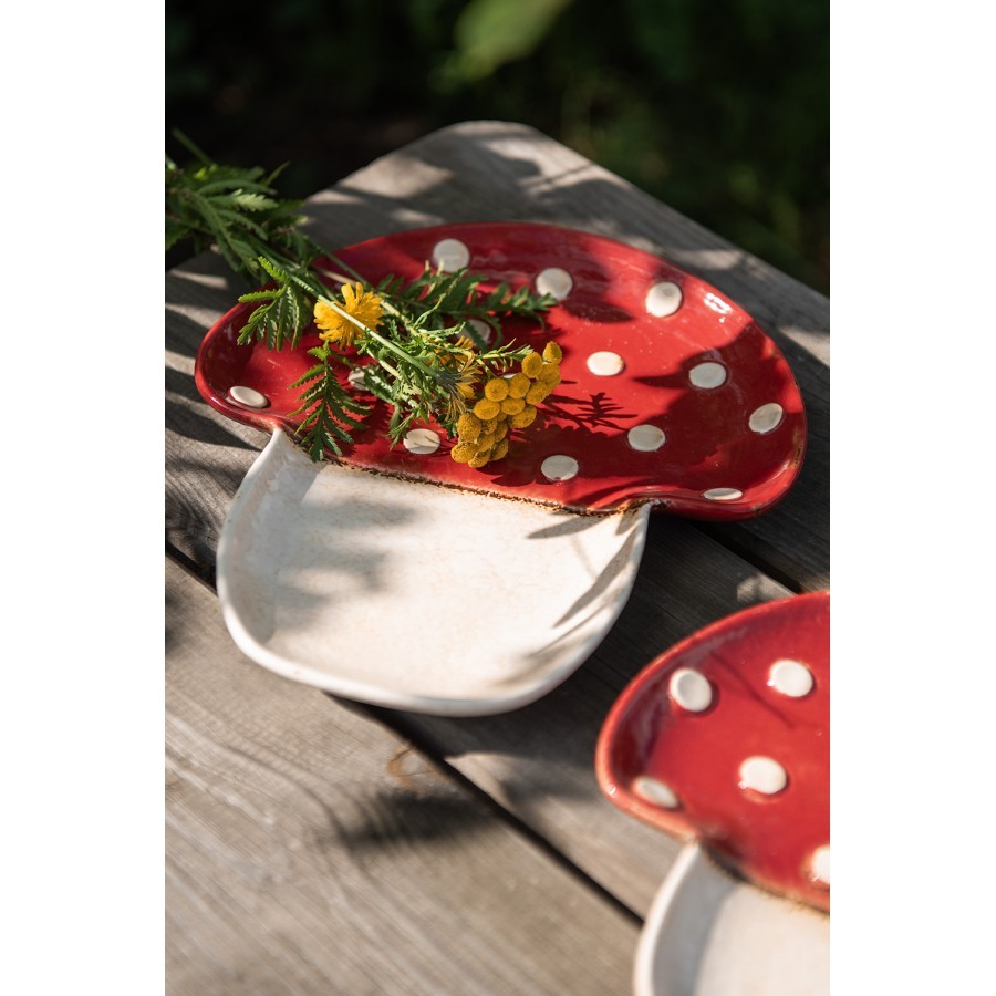 Servírovací keramický talířek houba muchomůrka Mushroom - 21*22*3 cm