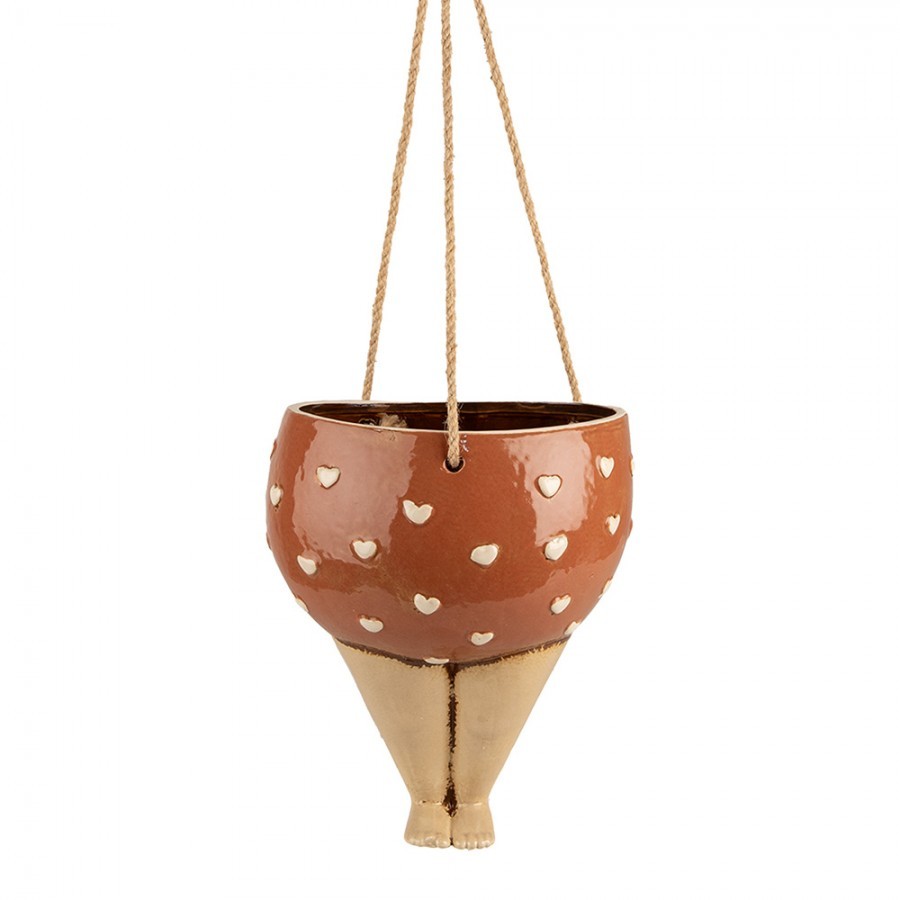 Keramický závěsný květináč nohy ženy Woman Planter - 17*15*20 cm
