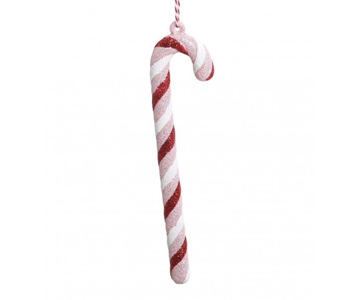 Růžová vánoční ozdoba cukrová hůl Candy Cane - 4*1*17 cm