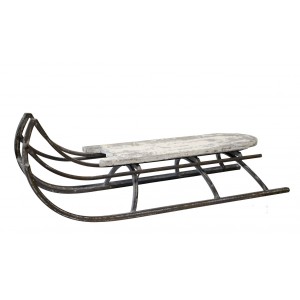 Přírodní antik kovové zdobené sáně Vintage - 86*29*32 cm