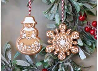 Set 2ks vánoční závěsná dekorace Perníček Gingerbread - 8*0,5*8 cm