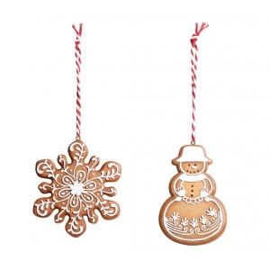 Set 2ks vánoční závěsná dekorace Perníček Gingerbread - 8*0,5*8 cm