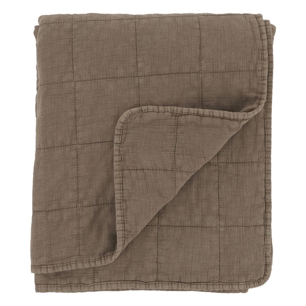 Hnědý přehoz s opraným vzhledem Aix Vintage Quilt - 130*180 cm