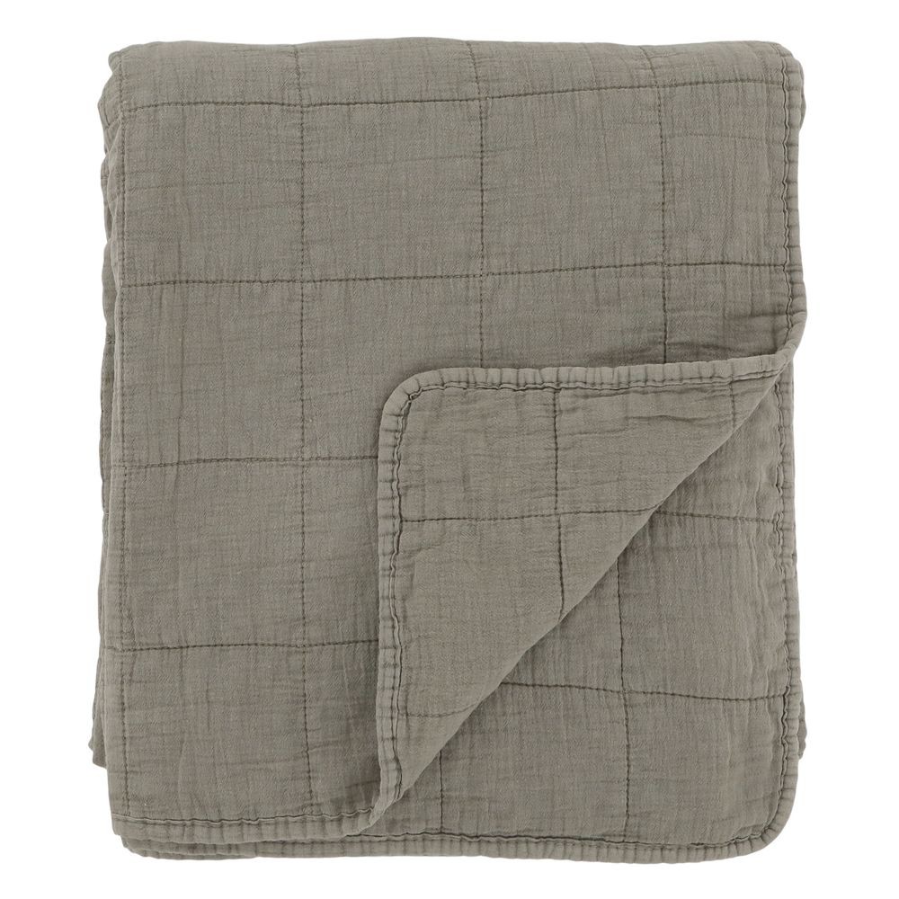 Zelený přehoz s opraným vzhledem Aix Vintage Quilt - 130*180 cm