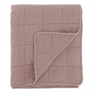 Růžový přehoz s opraným vzhledem Aix Vintage Quilt - 130*180 cm