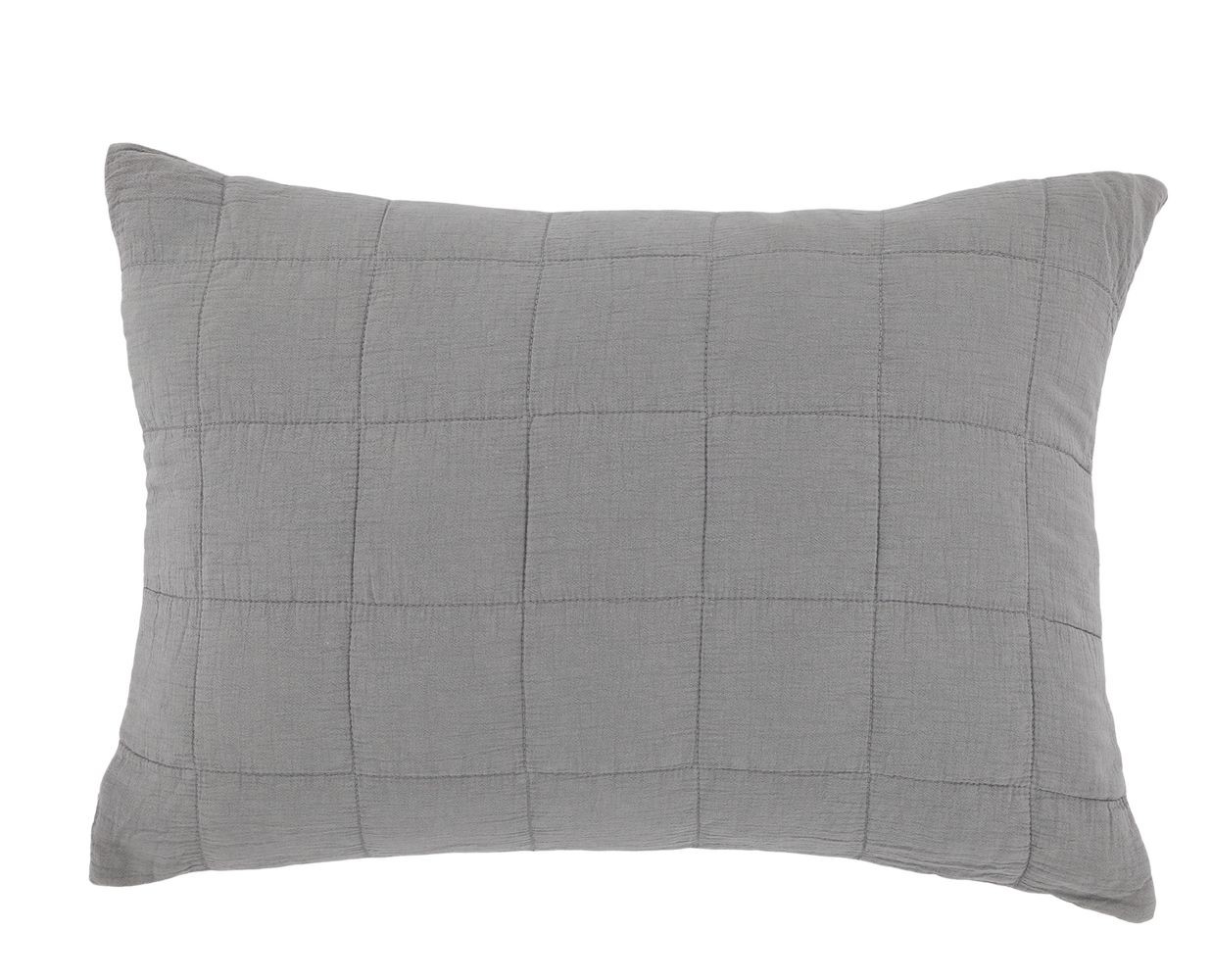 Šedý povlak na polštář s opraným vzhledem Aix Vintage Quilt - 60*40 cm