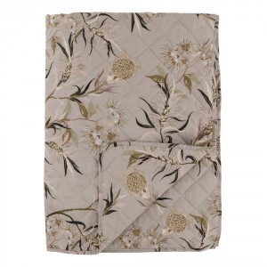 Béžový přehoz s květinovým vzorem Aix Vintage Quilt - 130*180 cm