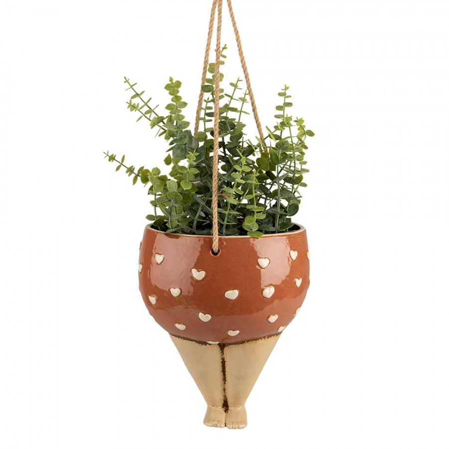 Keramický závěsný květináč nohy ženy Woman Planter - 17*15*20 cm