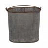 Dekorační plechové oválné vědro / kbelík - 24*14*28 cm Barva: šedá antik, rezaváMateriál: kovHmotnost: 1,04 kg