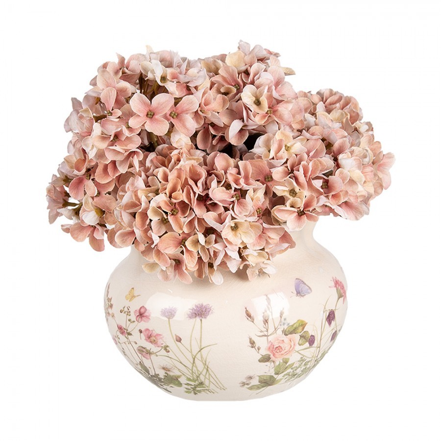 Keramický obal na květináč s lučními květy Flowers of Love M - Ø 20*14 cm