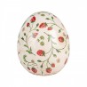Keramické dekorační vajíčko s jahůdkami Wild Strawberries L - Ø 14*16 cm