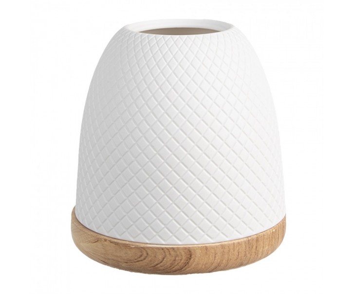 Bílý porcelánový svícen na čajovou svíčku - Ø 9*10 cm Clayre & Eef