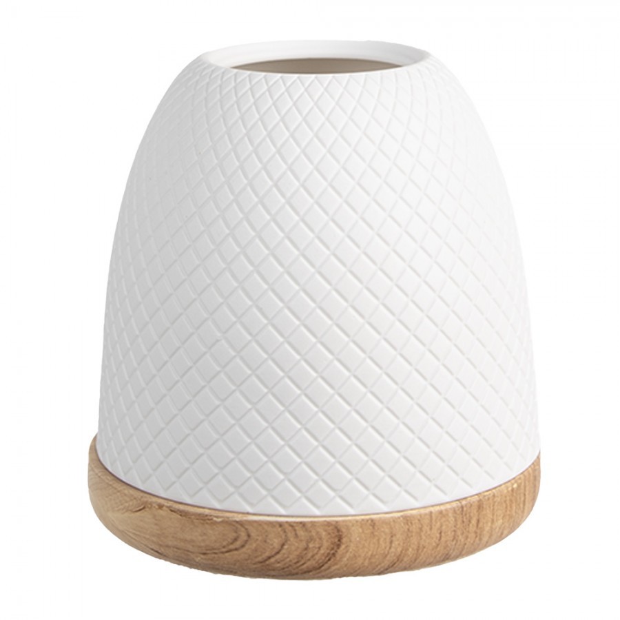 Bílý porcelánový svícen na čajovou svíčku - Ø 9*10 cm 