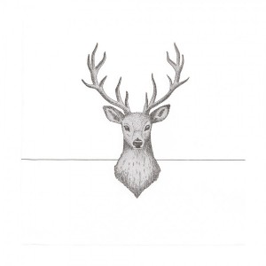 Bílé papírové ubrousky s jelenem Deer Love - 33*33 cm (20ks)
