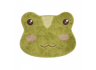 Zelená koupelnová předložka hlava žabky Frog - 60*48*1 cm