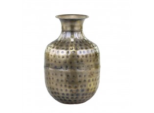 Mosazná antik kovová váza Vase - Ø 10*16 cm