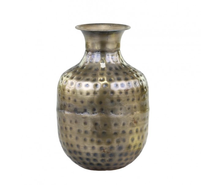 Mosazná antik kovová váza Vase - Ø 10*16 cm