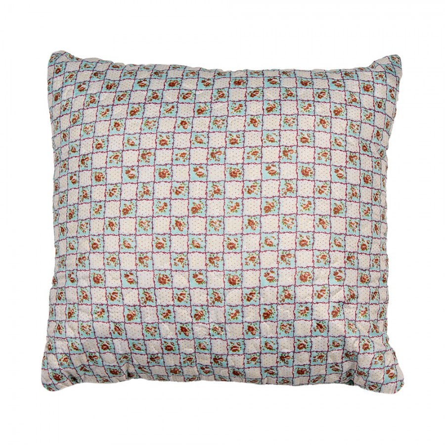Béžovo-zelený povlak na polštář s květy Patchwork - 40*40 cm