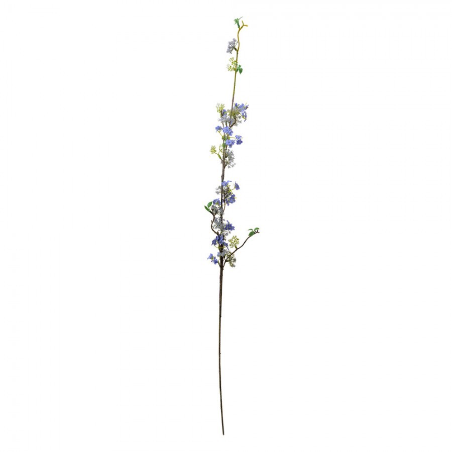 Dekorace umělá větvička s modrými kvítky - 5*5*100 cm