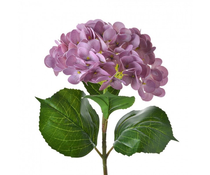 Fialová umělá dekorace květina hortenzie Hydrangea - 67cm