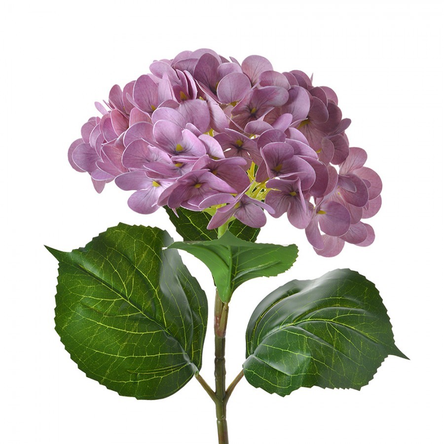 Fialová umělá dekorace květina hortenzie Hydrangea - 67cm