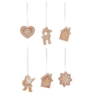 Set 6ks závěsná dekorace perníček Ginger - 8*1*9 cm