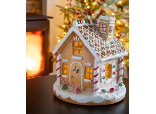 Vánoční perníková chaloupka s Led světýlky Gingerbread House - 22*22*23 cm