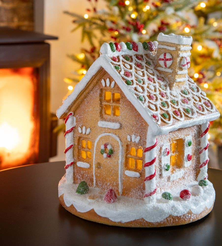 Vánoční perníková chaloupka s Led světýlky Gingerbread House - 22*22*23 cm