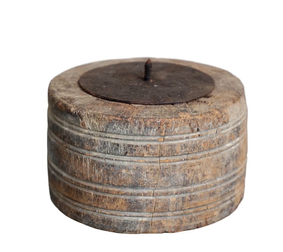 Dřevěný svícen na sloupovou svíčku Grimaud Unit - Ø 15*19 cm